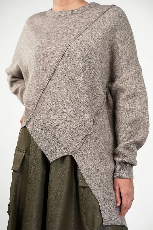 Sand Puff & Edge Knitted Sweater Boxy Sweater Fitted Sweater A-Line