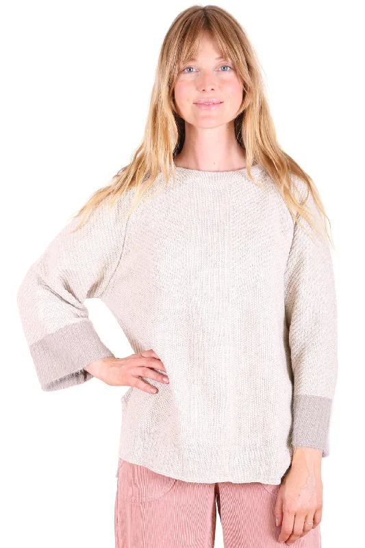 Starburst Sweater Cream Chenille Brocade Lace