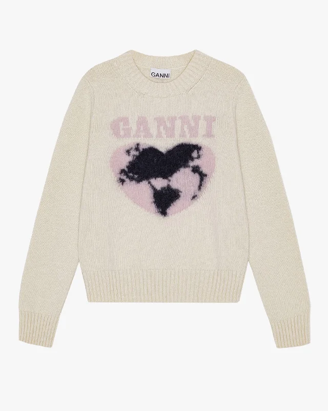Graphic Soft Wool Mix Sweater Bright Pastel Dark