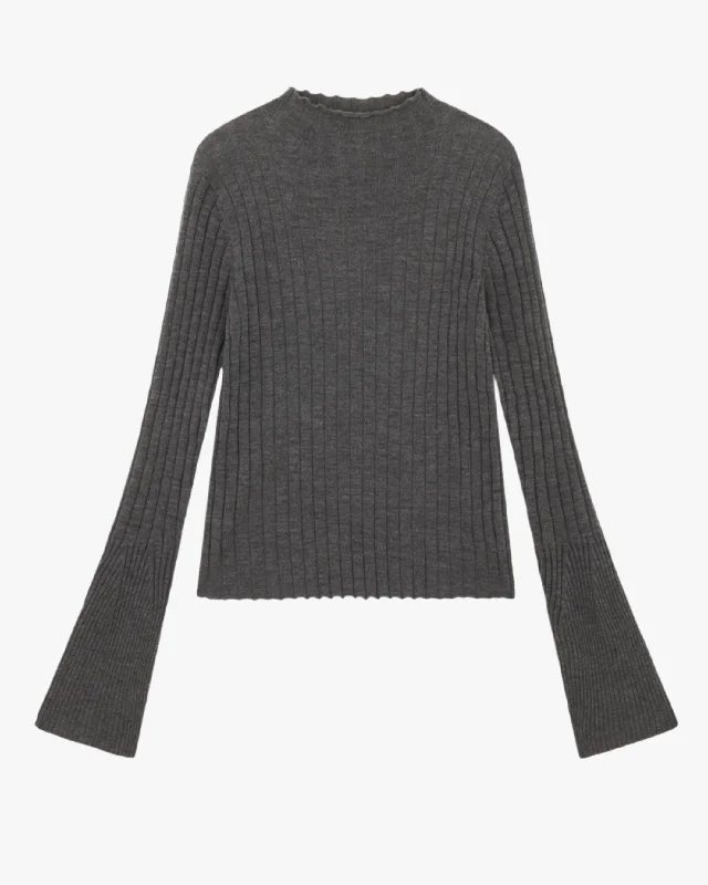 Anda Merino Rib Sweater Toggled Drawstring Belted