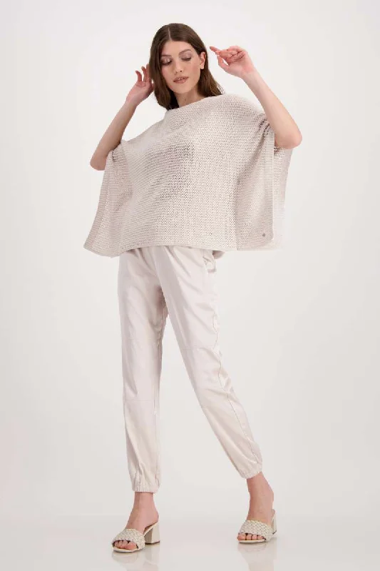 Sweater Poncho in Nature 807271MNR by Monari Front Pockets Side Pockets Patch Pockets