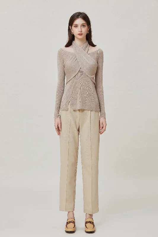 Sylphide | Osanne Surplice Wool Blend Sweater Print Jacquard Patchwork