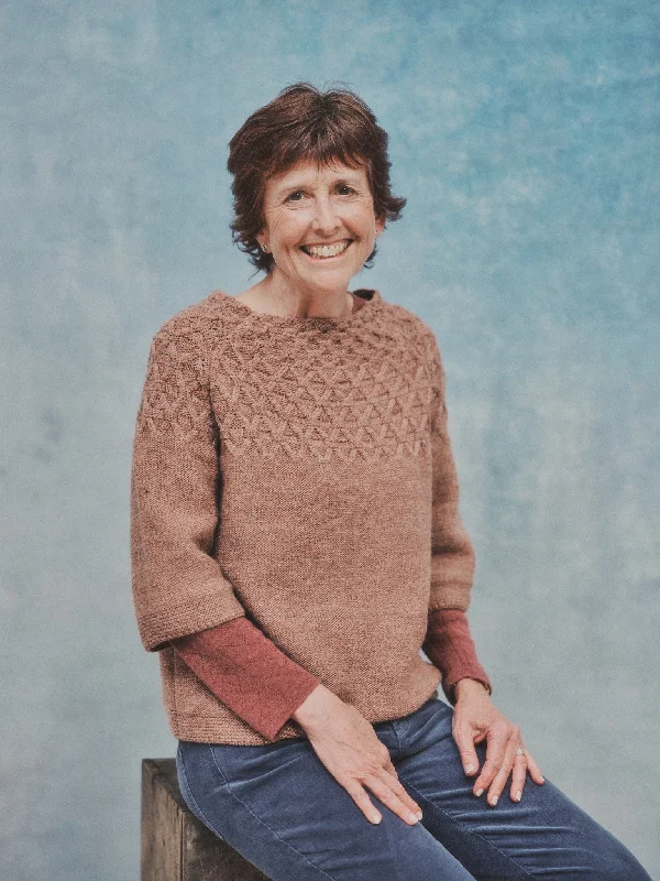 The Elba British Wool Sweater in Old Rose Wool Fabric Cashmere Fabric Tweed Fabric