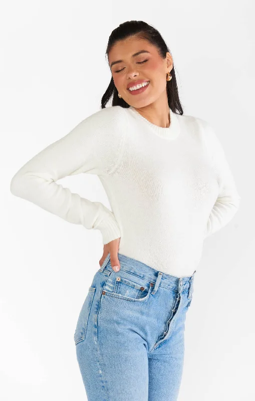 Tuck in Sweater ~ Cream Knit Chenille Fabric Brocade Fabric Lace Fabric
