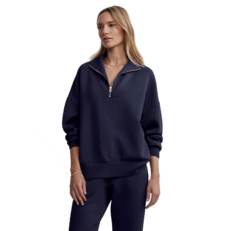 Varley Hawley Half-Zip Womens Sweater Zippered Buttoned Snapped