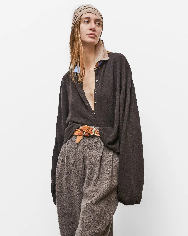 Jhonatan Button Crop Sweater Toggled Drawstring Belted
