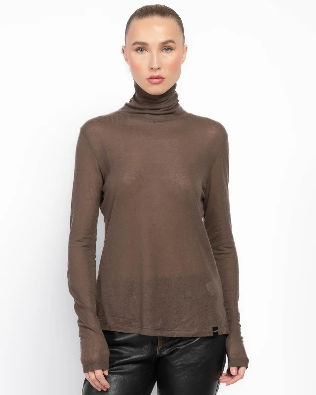 Sandy Turtleneck Sweater Welt Pockets Slit Pockets Flap Pockets