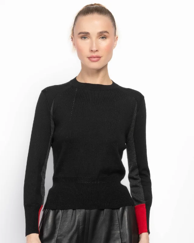 Crew Long Sleeve Sweater Hooded Caped Shawl Collar