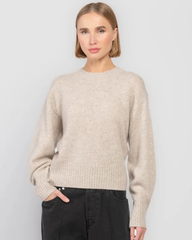 Blouson Sleeve Sweater Fitted Slim Tailored