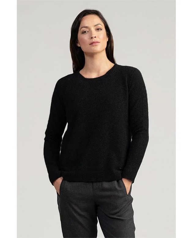 Womens MM Relaxed Sweater Collared Crew Neck Turtle Neck