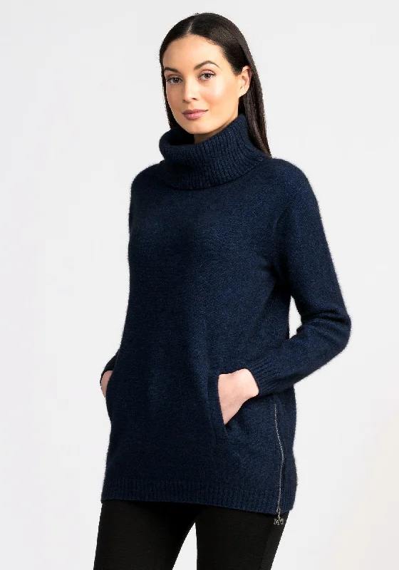 Womens Zip Tunic Sweater - Zephyr Rayon Fabric Velvet Fabric Corduroy Fabric