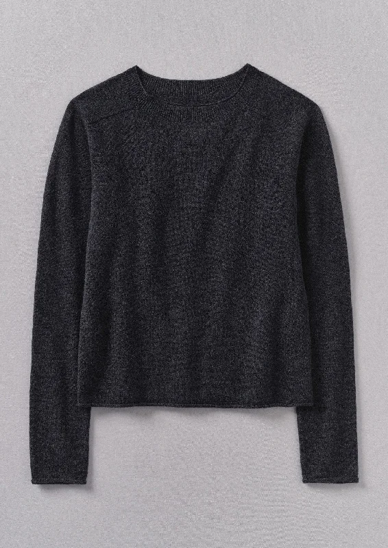 Wool Cashmere Neat Sweater | Charcoal Chenille Fabric Brocade Fabric Lace Fabric