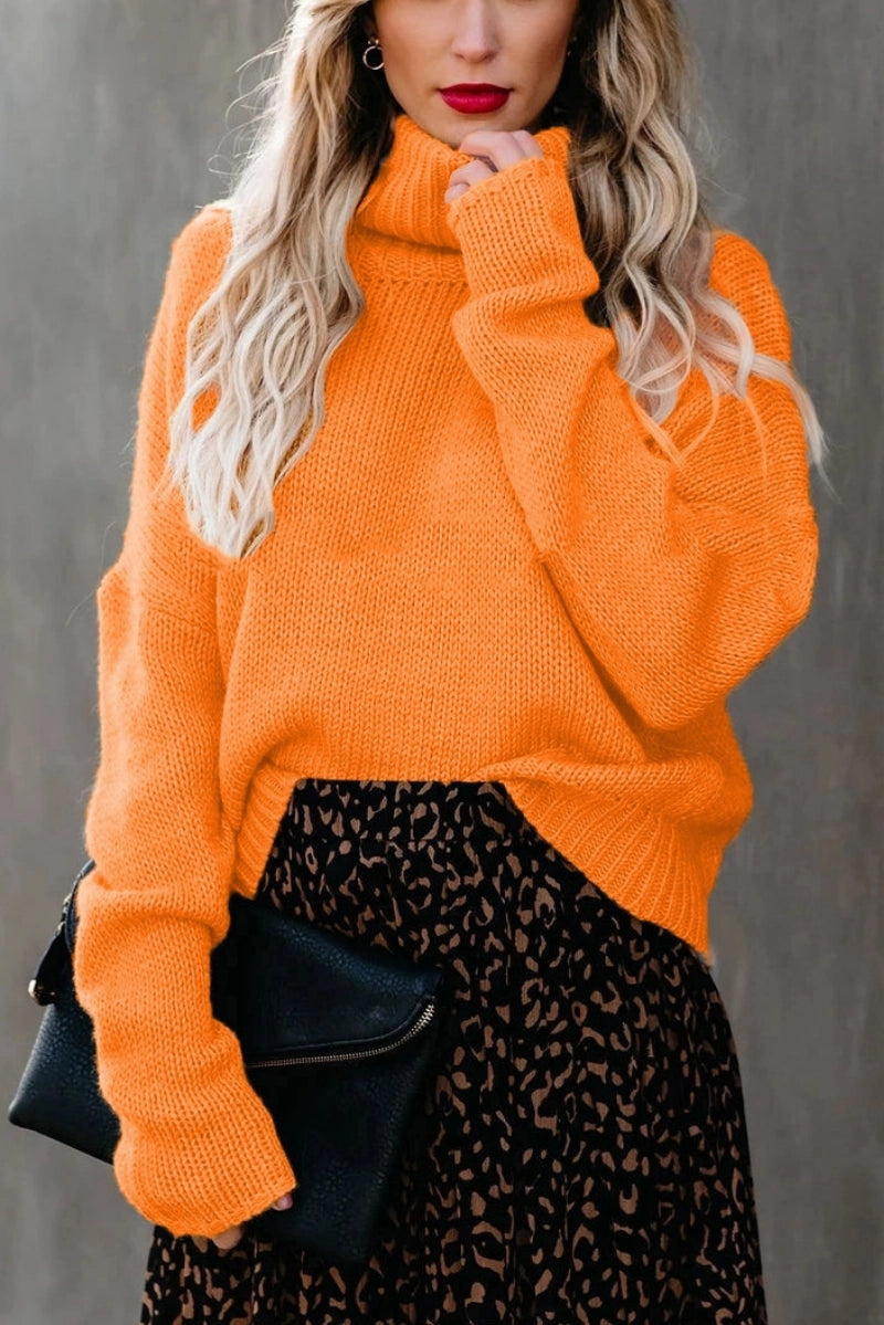 2 Colors - Open Back Turtleneck Sweaters