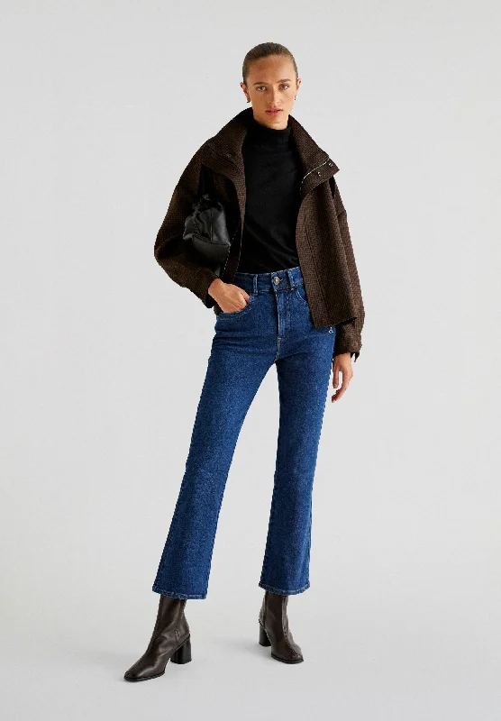 ANKLE FLARE JEANS Stylish Paperbag Waist Denim