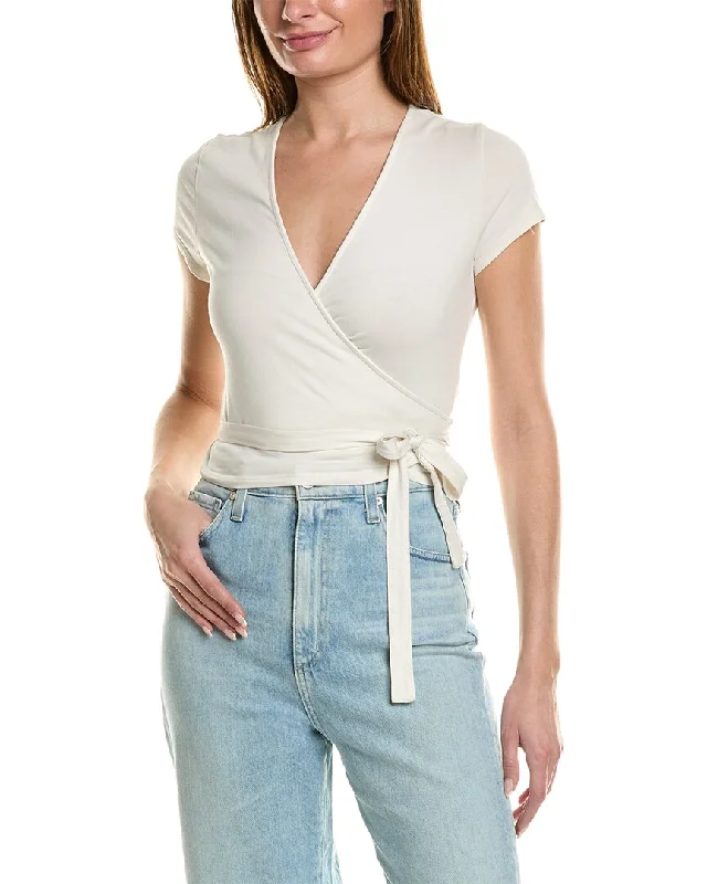 AG Jeans Kyaryo Wrap Top Fashionable Raw Edge Jeans