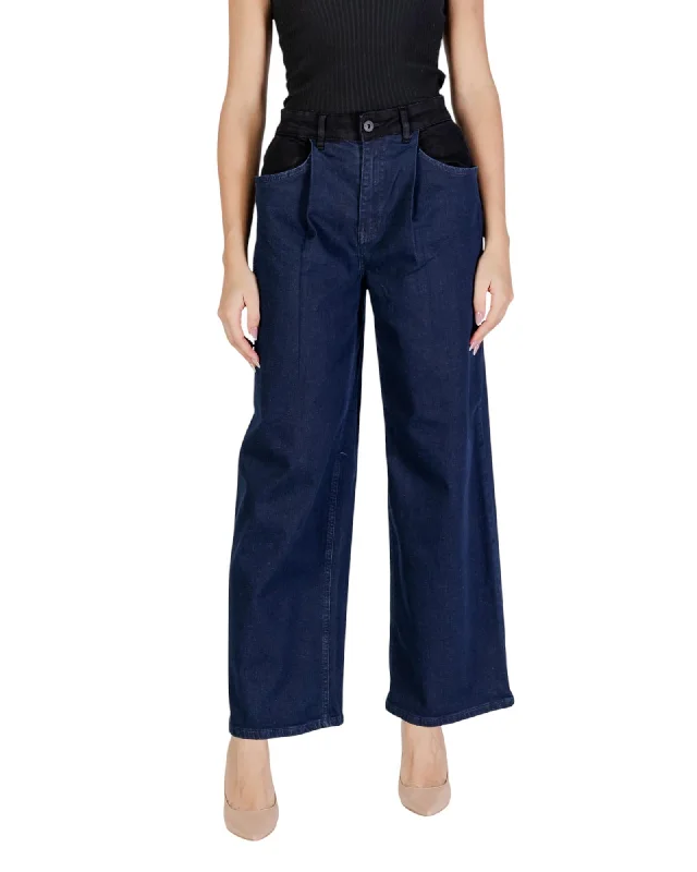 Ichi  High Waist Wide Leg Jeans for Women Comfortable Flare Leg Jeans