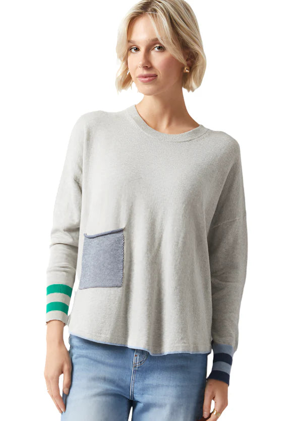 Birdseye Trim Sweater in Marl