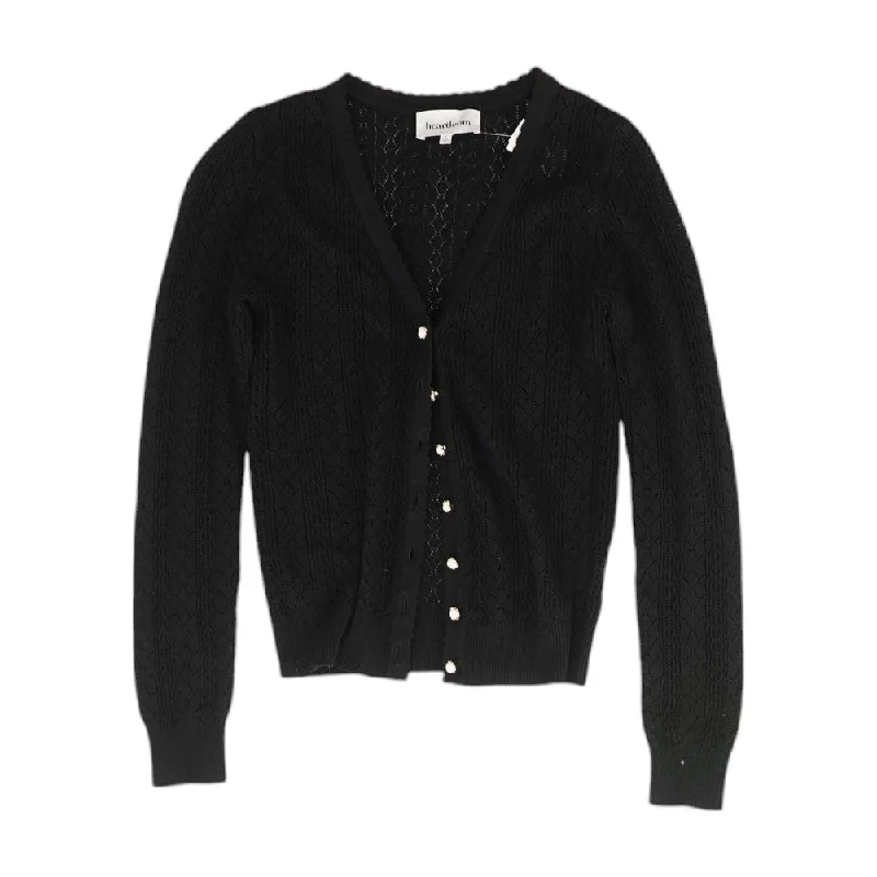 Black Solid Cardigan Sweater