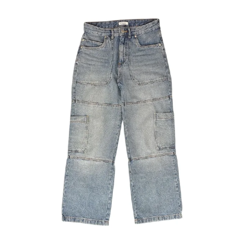 Blue Solid Jeans Trendy Wide-Leg High-Waist Denim