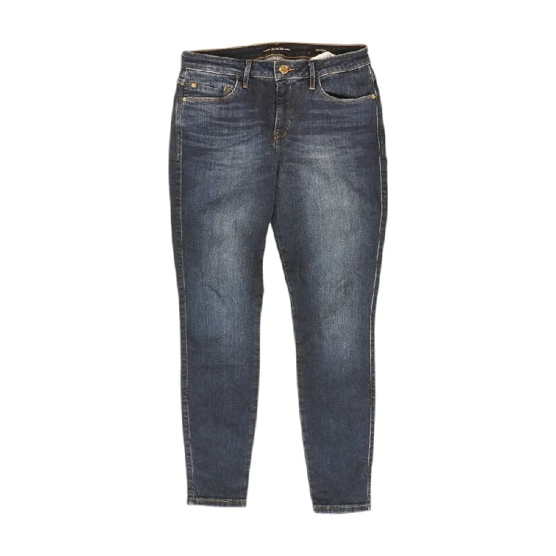 Blue Solid Jeans Comfortable Distressed Straight-Leg Jeans
