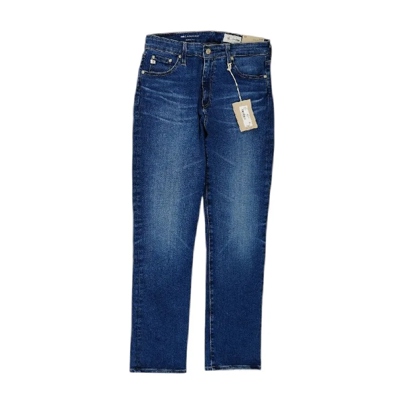 Blue Solid Mid Rise Straight Leg Jeans Comfortable Zip-Up Skinny Jeans