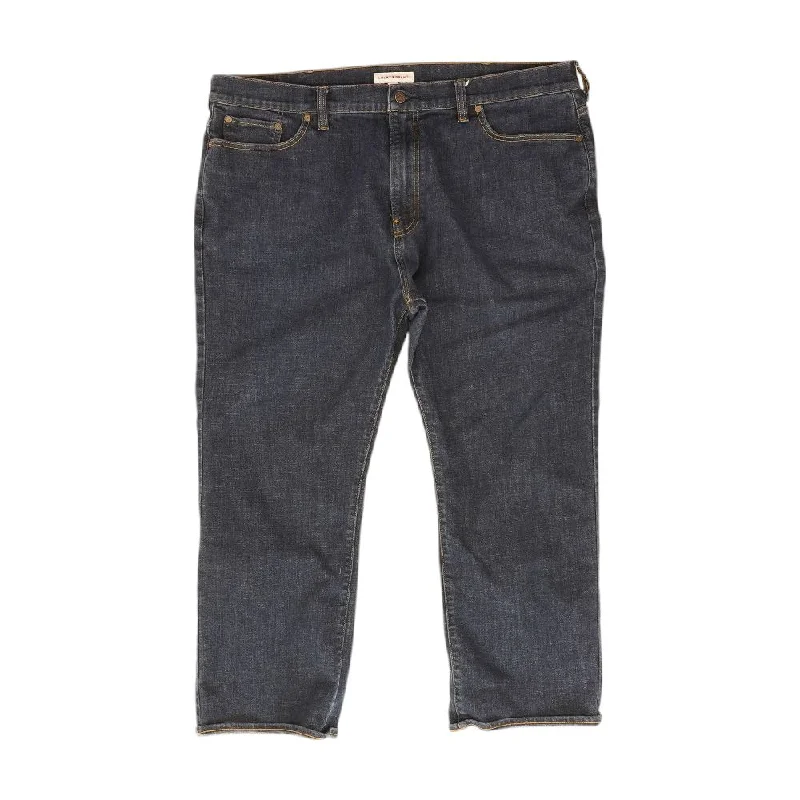 Blue Solid Straight Jeans Stylish Shredded Denim Jeans