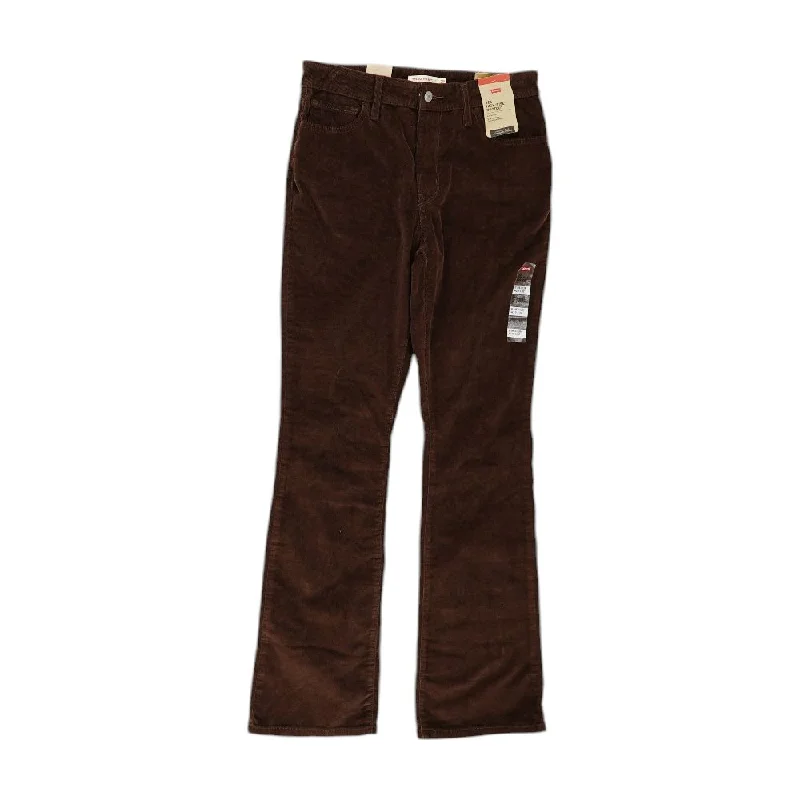 Brown Solid High Rise Bootcut Jeans Stylish Stone-Wash Denim Jeans