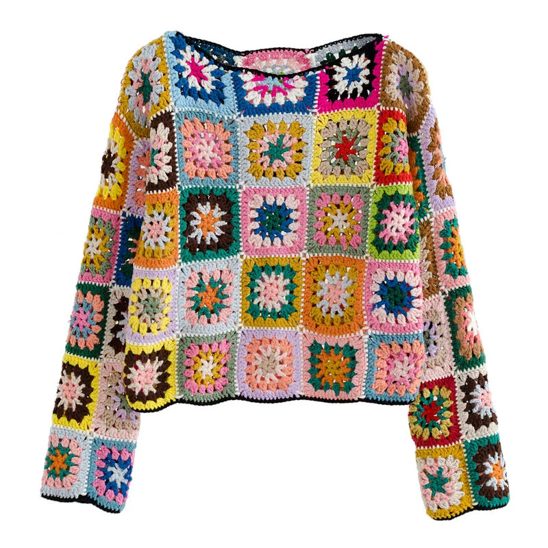 Custom crochet knitwear women sweater wholesale winter pattern