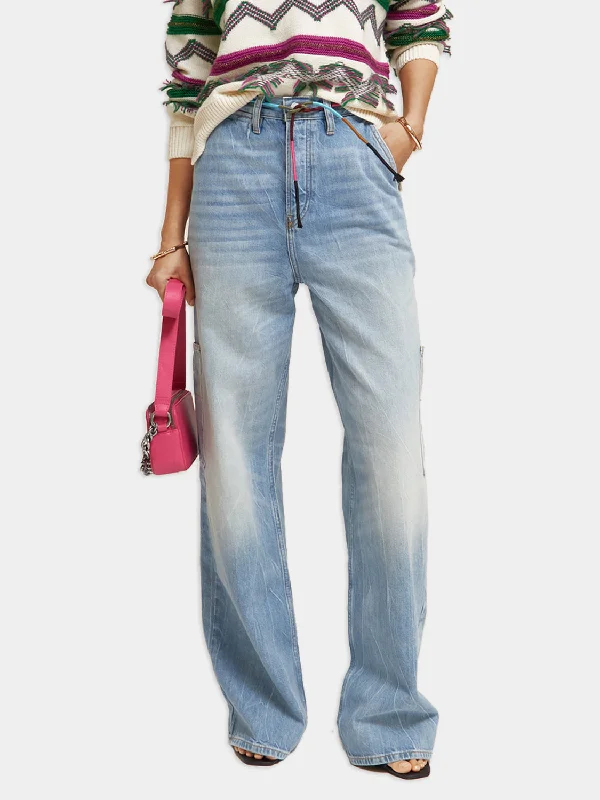 Deep low-rise loose-fit jeans Casual Light Wash Jeans