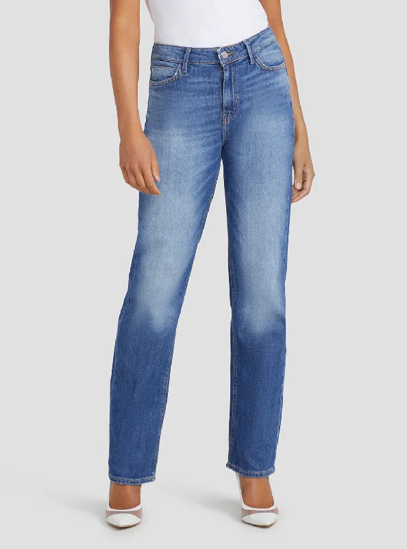 Eco High-Rise 1981 Straight Denim Jeans In Focus Wash Stylish Acid-Wash Jeans
