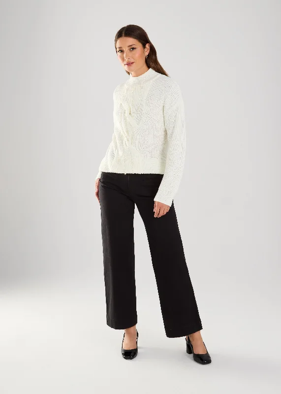 FDJ Embellished Mock Neck Sweater