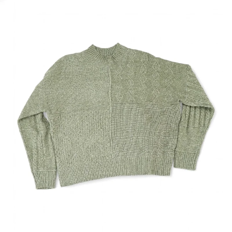 Green Solid Crewneck Sweater