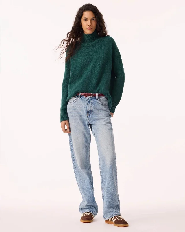 Turtleneck Knitted F206 Ulla Jeans Comfortable Zip-Fly Denim Jeans