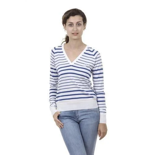 Striped M Fred Perry Womens Sweater 31412155 0032