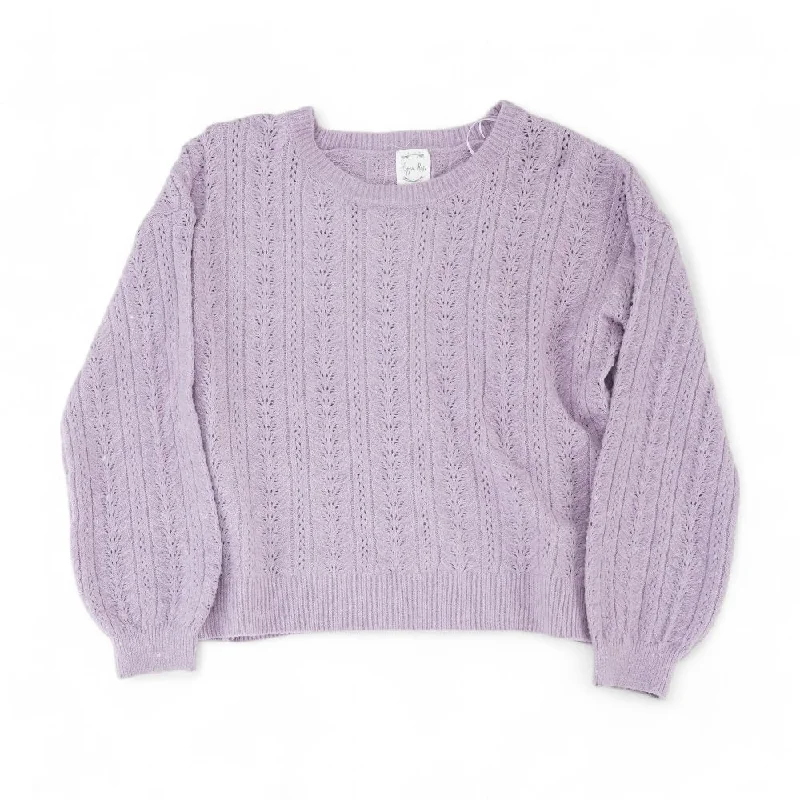 Lavender Solid Crewneck Sweater