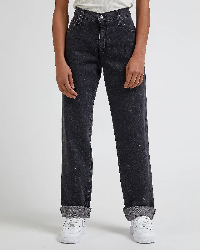 Lee Jane Relaxed Straight Womens Jeans - Evening Dark Fashionable Straight Cut Jeans