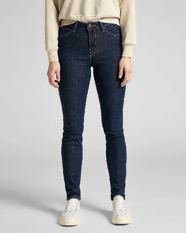 Lee Scarlett High Skinny Womens Jeans - Tonal Stonewash Comfortable Stretch Fit Jeans