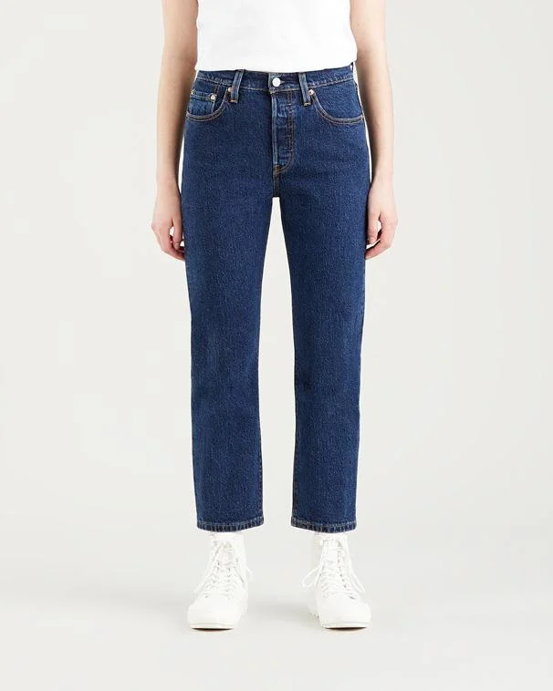 Levi's® Womens 501 Crop Jeans - Salsa Stonewash Trendy Low-Rise Slim Jeans