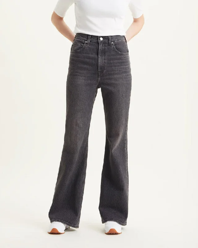 Levi's® Womens 70's High Flare Jeans - Z0640 Black Worn In Trendy Bootcut High-Waisted Jeans