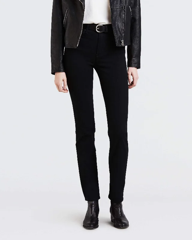 Levi's® Womens 724 High Rise Straight Leg Jeans - Night Is Black Comfortable Full-Length Denim Jeans
