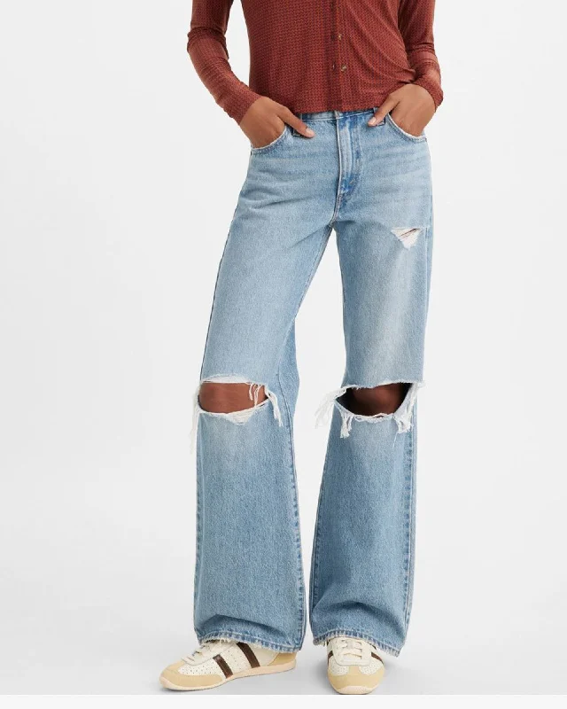 Levi's® Womens Baggy Boot Loose Bootcut Jeans - Flea Market Find Comfortable Distressed Straight-Leg Jeans