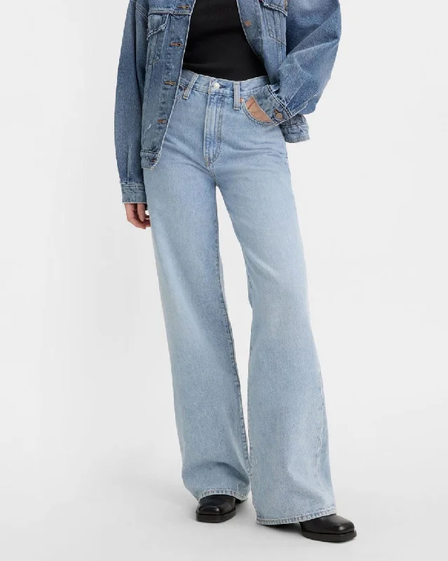 Levi's® Womens Ribcage Wide Leg Jeans - Far And Wide Elegant Bootcut Fit Jeans