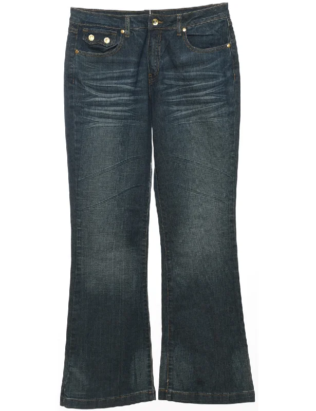 Low Rise Flared Jeans - W32 L31 Fashionable Straight Fit Denim