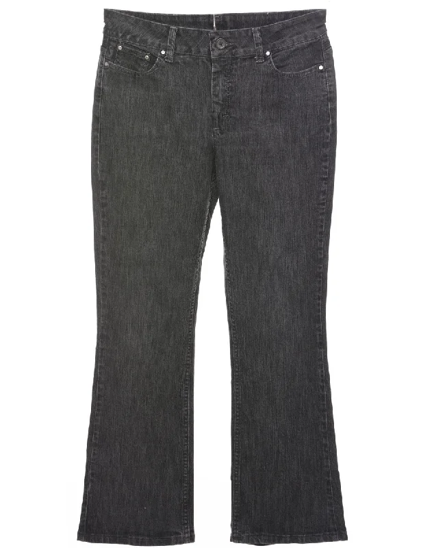 Low Rise Flared Jeans - W33 L30 Casual Wide-Legged Denim Jeans