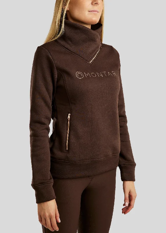 MoNaja Rosegold Crystals Sweater - Brown