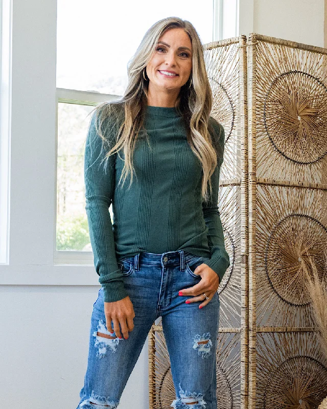 NEW! Ellen Rib Detail Sweater - Dark Sage