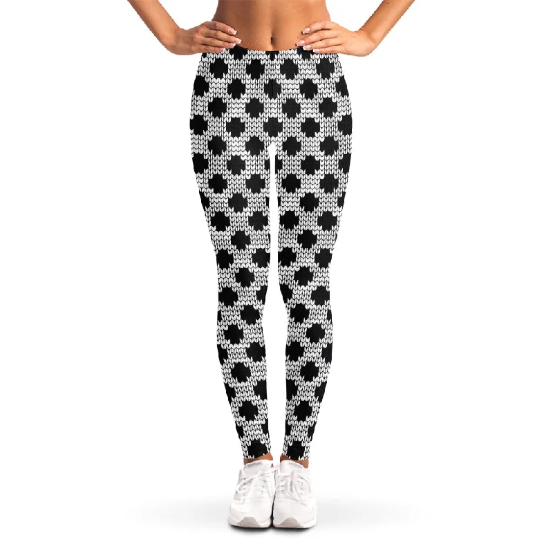 Polka Dot Knitted Pattern Print Women's Leggings