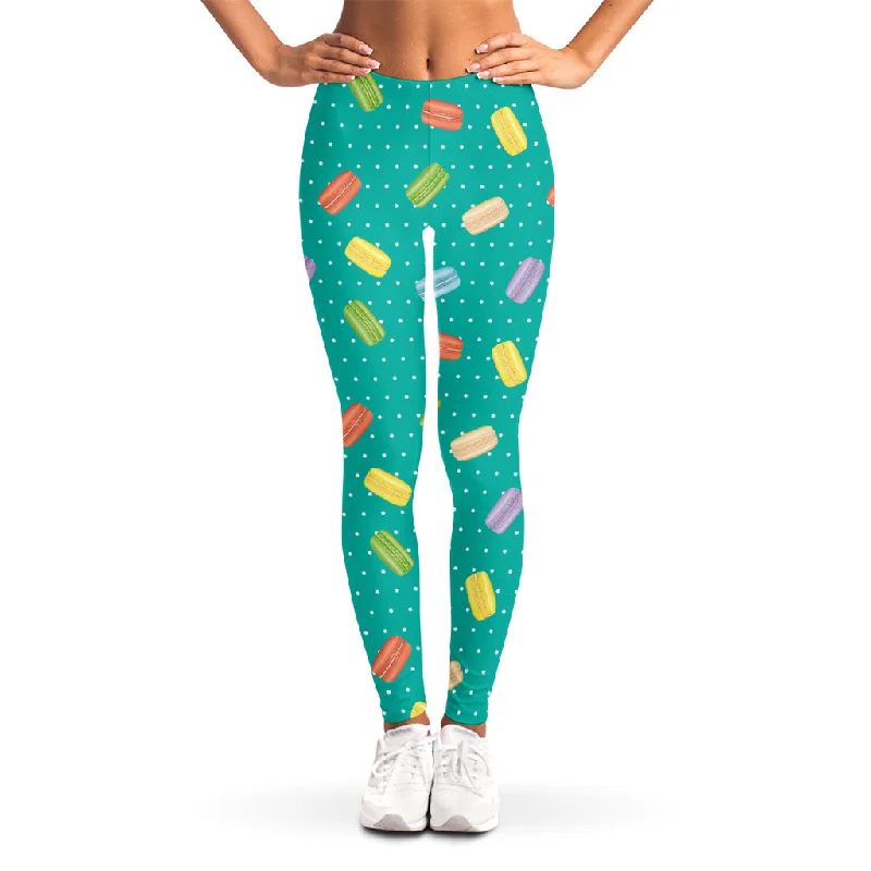 Polka Dot Macaron Pattern Print Women's Leggings