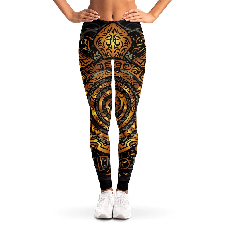 Polynesian Sea Turtle Print Women's Leggings