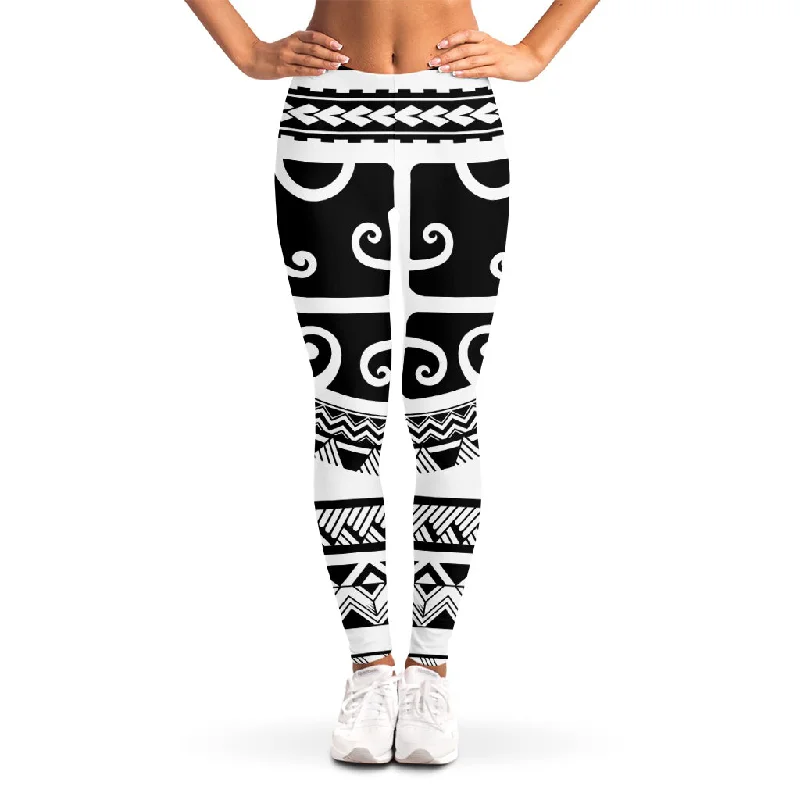 Polynesian Tribal Tattoo Pattern Print Women's Leggings